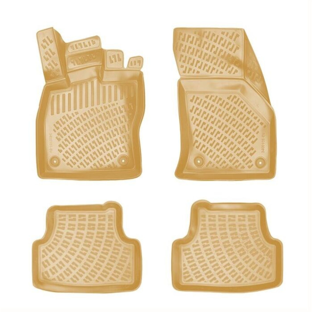 Car rubber floor mats beige 3D AUDI A3 (2012-2020) RIZLINE