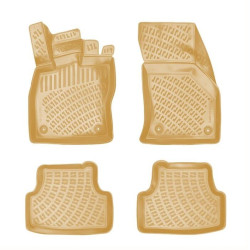 Alfombrillas de goma beige 3D para Audi A3 (2012-2020) RIZLINE