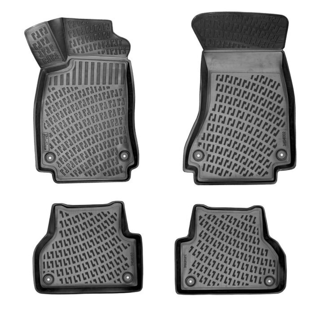 CAR RUBBER FLOOR MATS BLACK 3D AUDI A5 II SPORTBACK (2016-...) RIZLINE