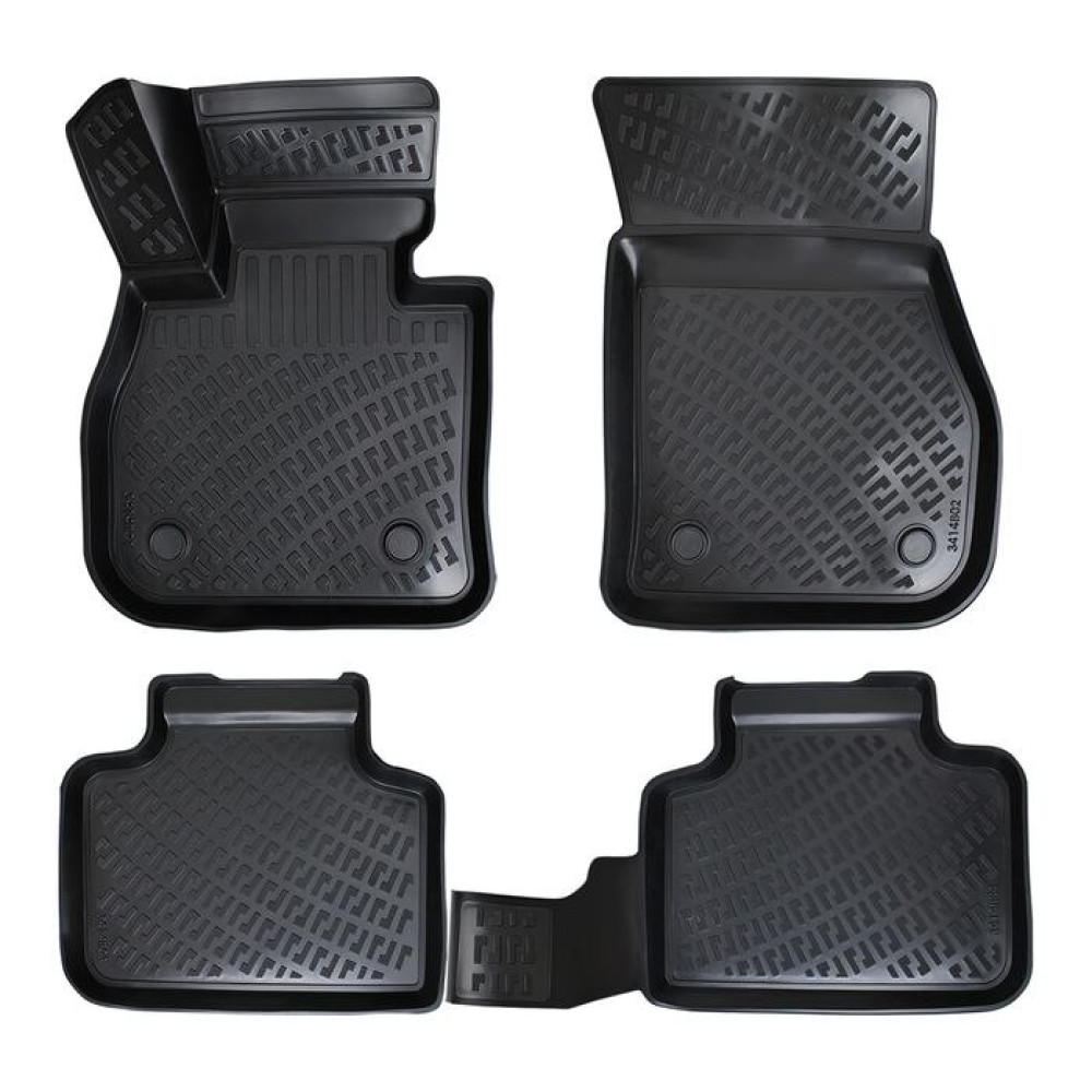 CAR RUBBER FLOOR MATS BLACK 3D BMW X1 F48/U11 (2015-...) RIZLINE