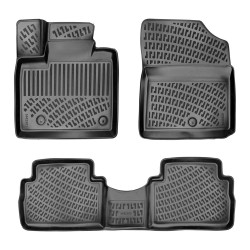 CAR RUBBER FLOOR MATS BLACK 3D HYUNDAI SANTA FE FACELIFT HYBRID (2020-...) RIZLINE