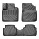 CAR RUBBER FLOOR MATS BLACK 3D HYUNDAI SANTA FE FACELIFT HYBRID (2020-...) RIZLINE