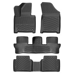 CAR RUBBER FLOOR MATS BLACK 3D HYUNDAI SANTA FE V (MX5) Gasoline (2024-...) RIZLINE