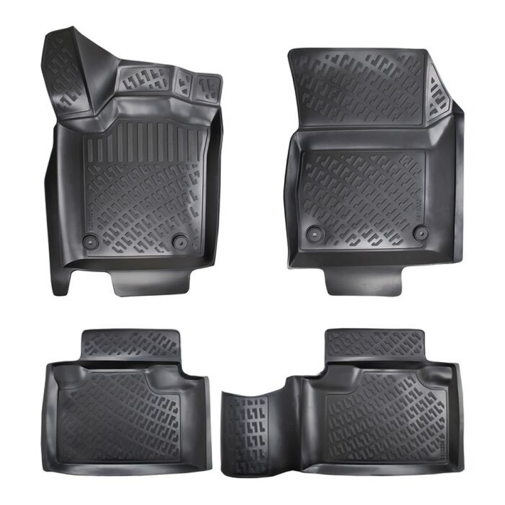 CAR RUBBER FLOOR MATS BLACK 3D DODGE DURANGO III (2011-...) RIZLINE