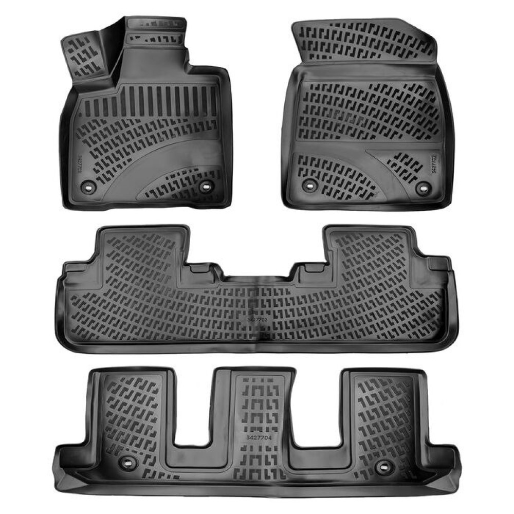 CAR RUBBER FLOOR MATS BLACK 3D LEXUS RX (2015-...) RIZLINE