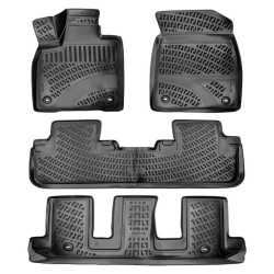 CAR RUBBER FLOOR MATS BLACK 3D LEXUS RX (2015-...) RIZLINE