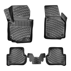 CAR RUBBER FLOOR MATS BLACK 3D SKODA YETI (2009-...) RIZLINE