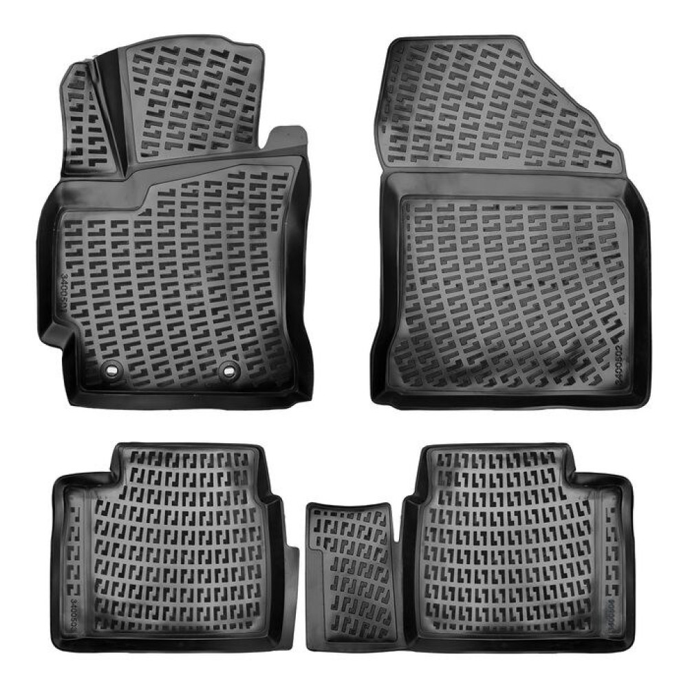 CAR RUBBER FLOOR MATS BLACK 3D Toyota Corolla (2013-2018) RIZLINE
