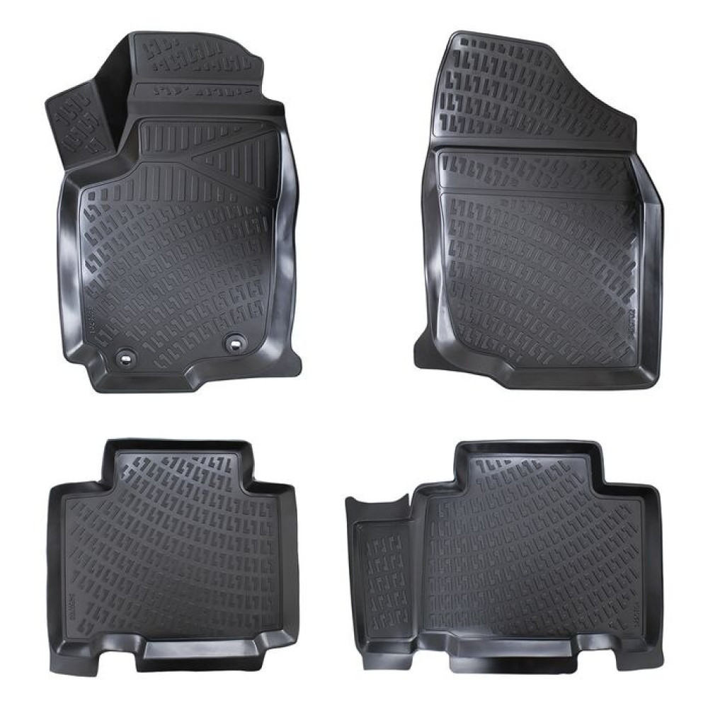 CAR RUBBER FLOOR MATS BLACK 3D LAND ROVER FREELANDER I (L314) (1997-2006) RIZLINE