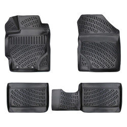 CAR RUBBER FLOOR MATS BLACK 3D TOYOTA YARIS III (2011-2018) RIZLINE