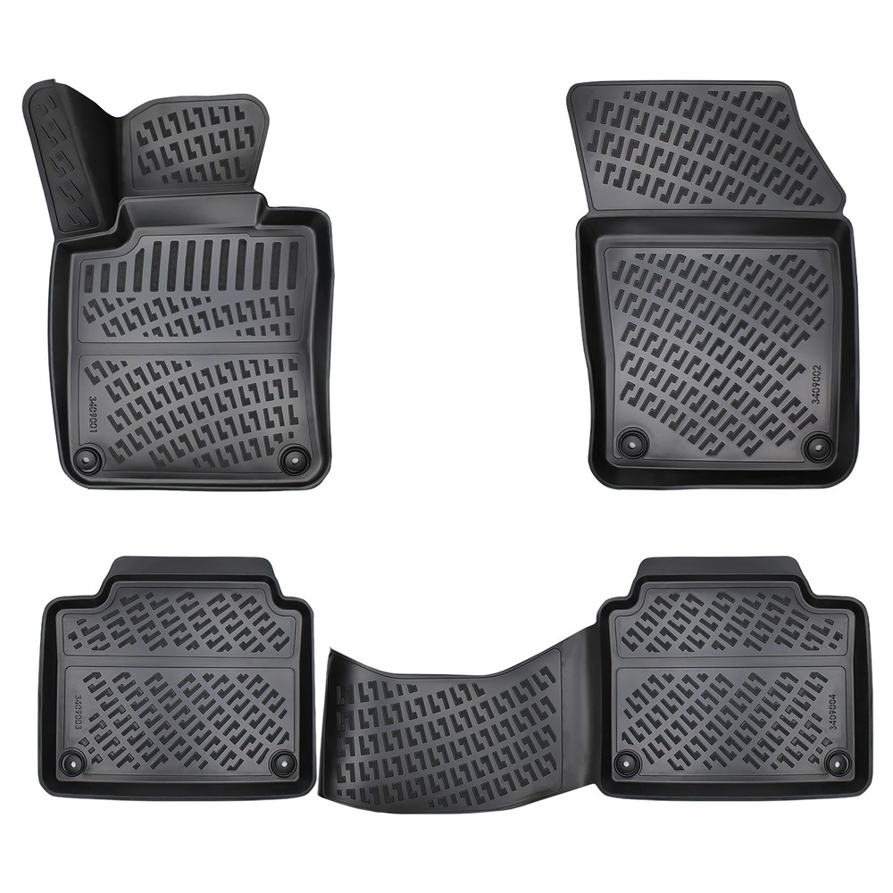 CAR RUBBER FLOOR MATS BLACK 3D VOLVO S90 (2016-...) RIZLINE