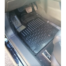 CAR RUBBER FLOOR MATS BLACK 3D NISSAN X-TRAIL IV (T33) GASOLINE (2022-...) RIZLINE