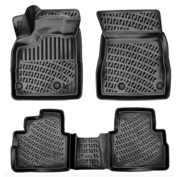 CAR RUBBER FLOOR MATS BLACK 3D NISSAN X-TRAIL T33 BENZĪNS (2023-...) RIZLINE