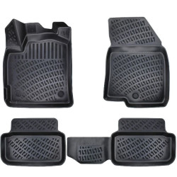CAR RUBBER FLOOR MATS BLACK 3D DACIA SANDERO (2020-...) RIZLINE