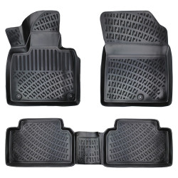 CAR RUBBER FLOOR MATS BLACK 3D KIA SORENTO (2020-...) RIZLINE