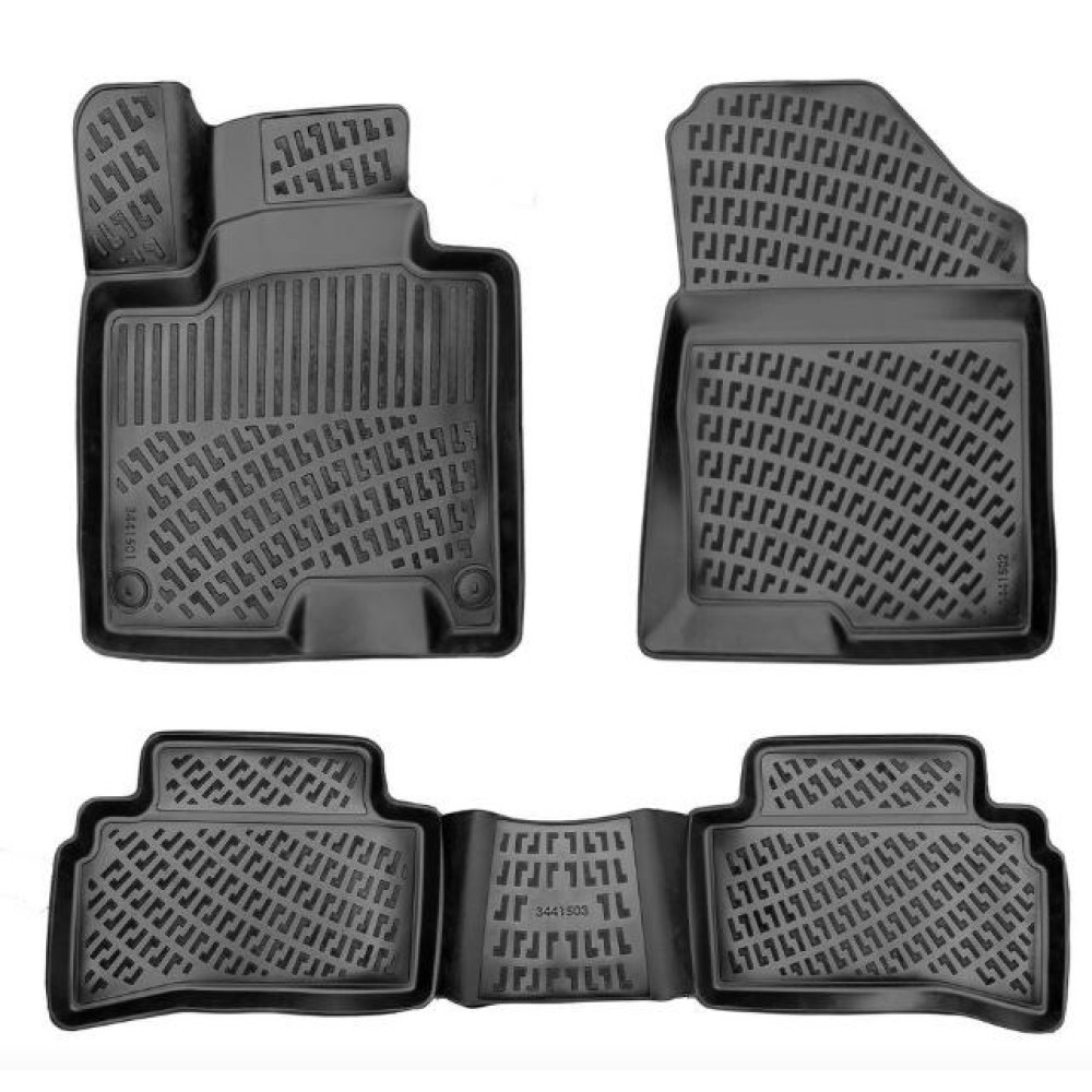 CAR RUBBER FLOOR MATS BLACK 3D Kia Sportage (2021-...) RIZLINE