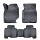CAR RUBBER FLOOR MATS BLACK 3D SSANGYONG REXTON (2017-...) RIZLINE