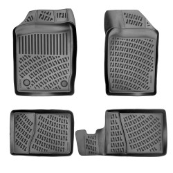 CAR RUBBER FLOOR MATS BLACK 3D RENAULT CLIO SYMBOL (1999-2008) RIZLINE