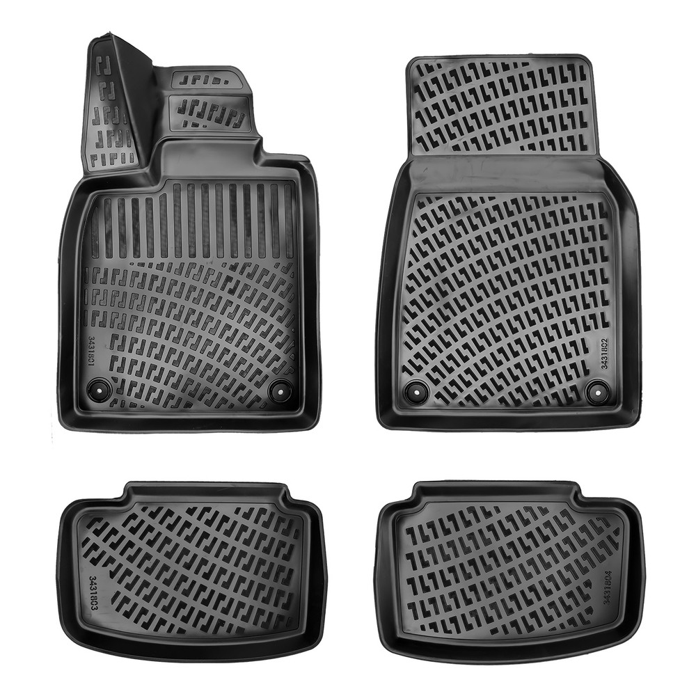 CAR RUBBER FLOOR MATS BLACK 3D PORSCHE TAYCAN (2020-...) RIZLINE