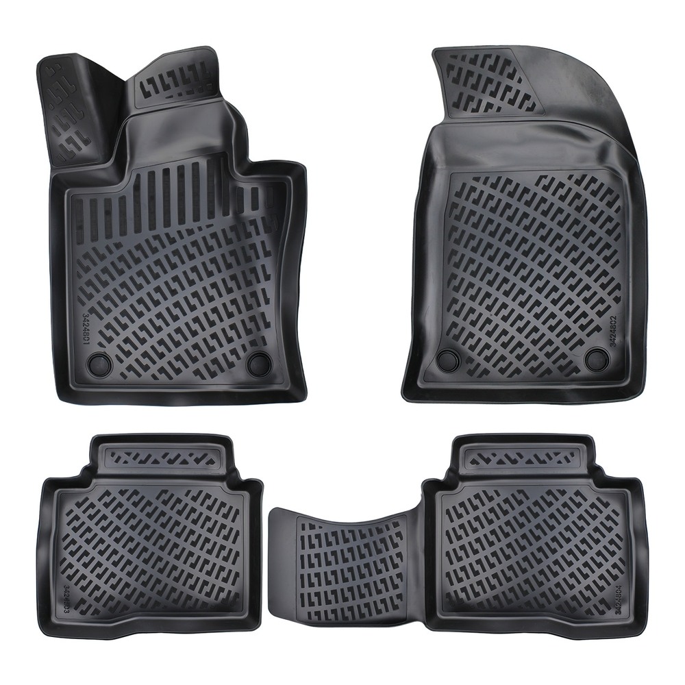 CAR RUBBER FLOOR MATS BLACK 3D SSANGYONG TORRES (2023-...) RIZLINE