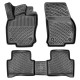 CAR RUBBER FLOOR MATS BLACK 3D Volkswagen Touran III (2015-...) RIZLINE