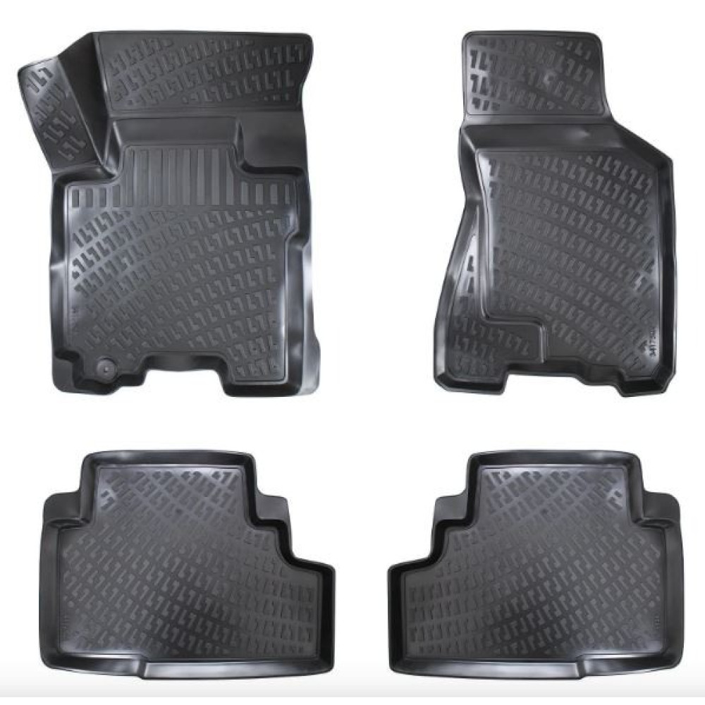 CAR RUBBER FLOOR MATS BLACK 3D HYUNDAI TUCSON (2004-2010) RIZLINE