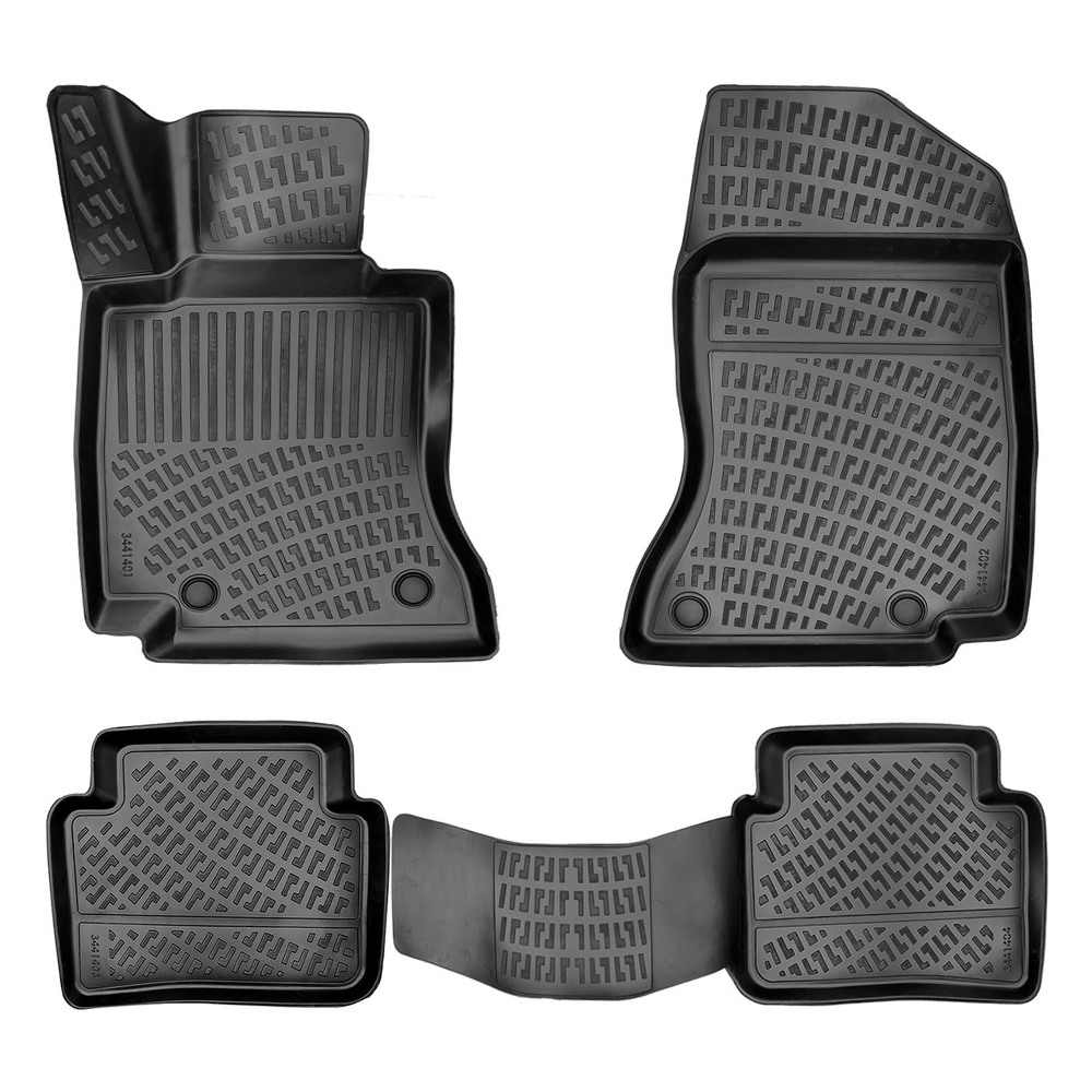 CAR RUBBER FLOOR MATS BLACK 3D MB C-class W206 (2022-...) RIZLINE
