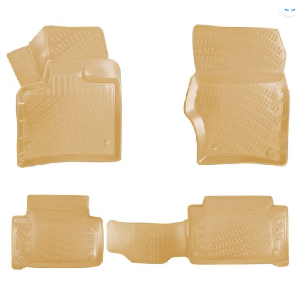 CAR RUBBER FLOOR MATS BEIGE 3D AUDI Q7 (2006-2015) RIZLINE