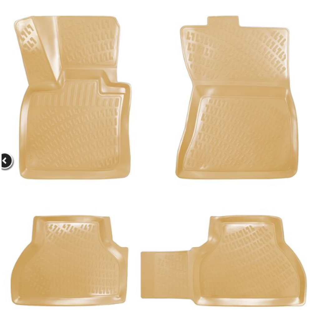 CAR RUBBER FLOOR MATS BEIGE 3D BMW X5 E70/X6 E71 (2007-2014) RIZLINE