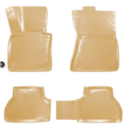 CAR RUBBER FLOOR MATS BEIGE 3D BMW X5 E70/X6 E71 (2007-2014) RIZLINE