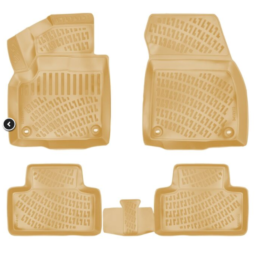 CAR RUBBER FLOOR MATS BEIGE 3D LAND ROVER EVOQUE (2011-2019) RIZLINE