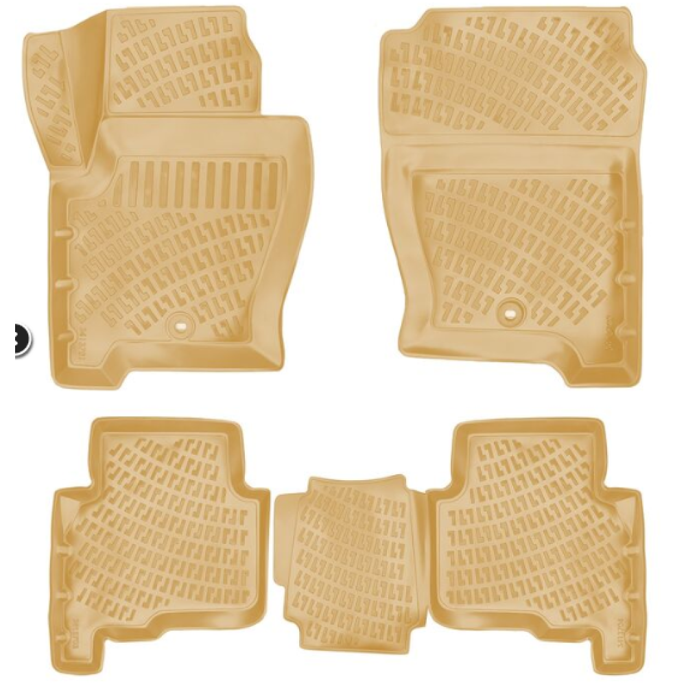 CAR RUBBER FLOOR MATS BEIGE 3D LAND ROVER RANGE ROVER SPORT (2005-2013) RIZLINE