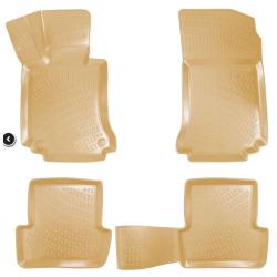 CAR RUBBER FLOOR MATS BEIGE 3D MERCEDES CLK W209 (2002-2010) RIZLINE