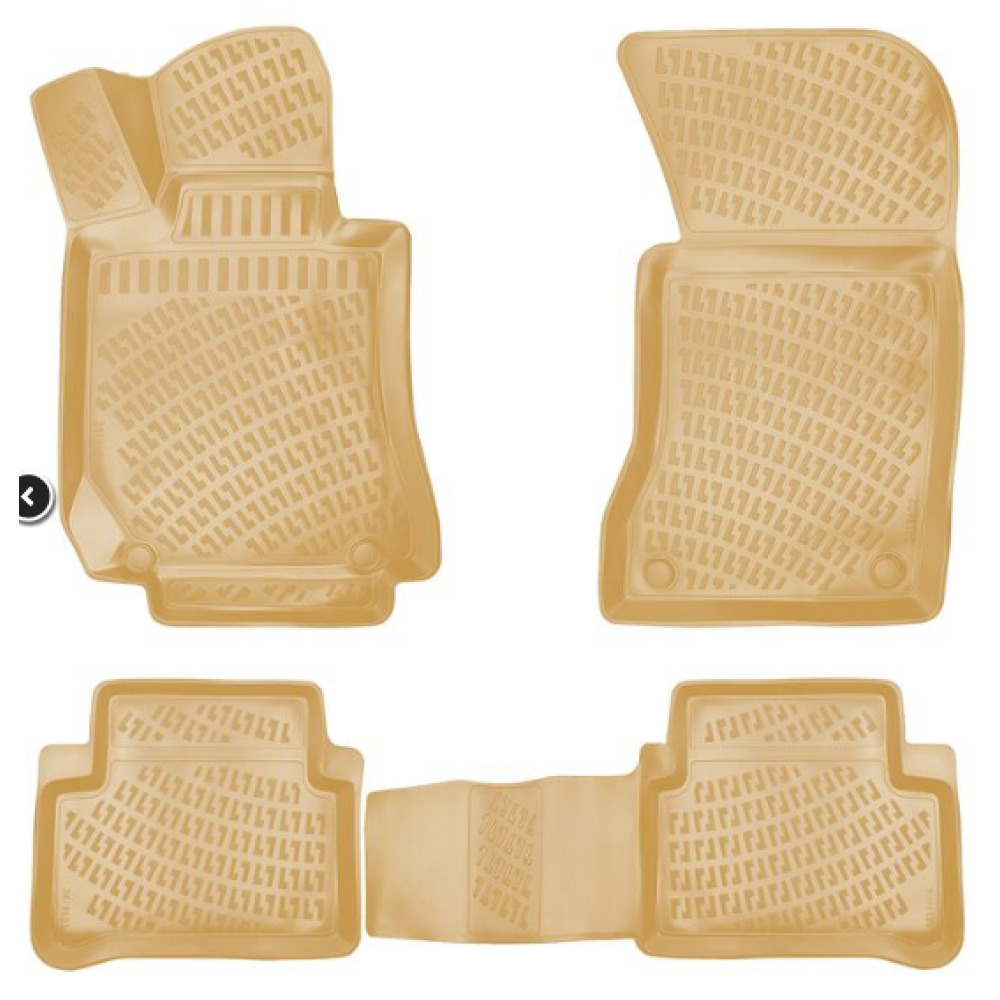 CAR RUBBER FLOOR MATS BEIGE 3D MERCEDES E-CLASS W211 (2003-2009) RIZLINE