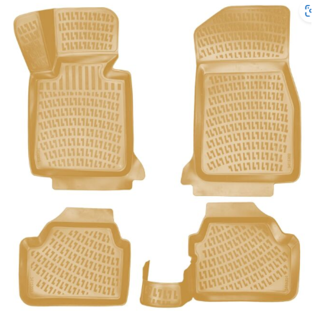 CAR RUBBER FLOOR MATS BEIGE 3D BMW 1 Serie E87 (2004-2011) RIZLINE