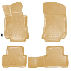 CAR RUBBER FLOOR MATS BEIGE 3D MB E-CLASS W212 (2009-2016) RIZLINE