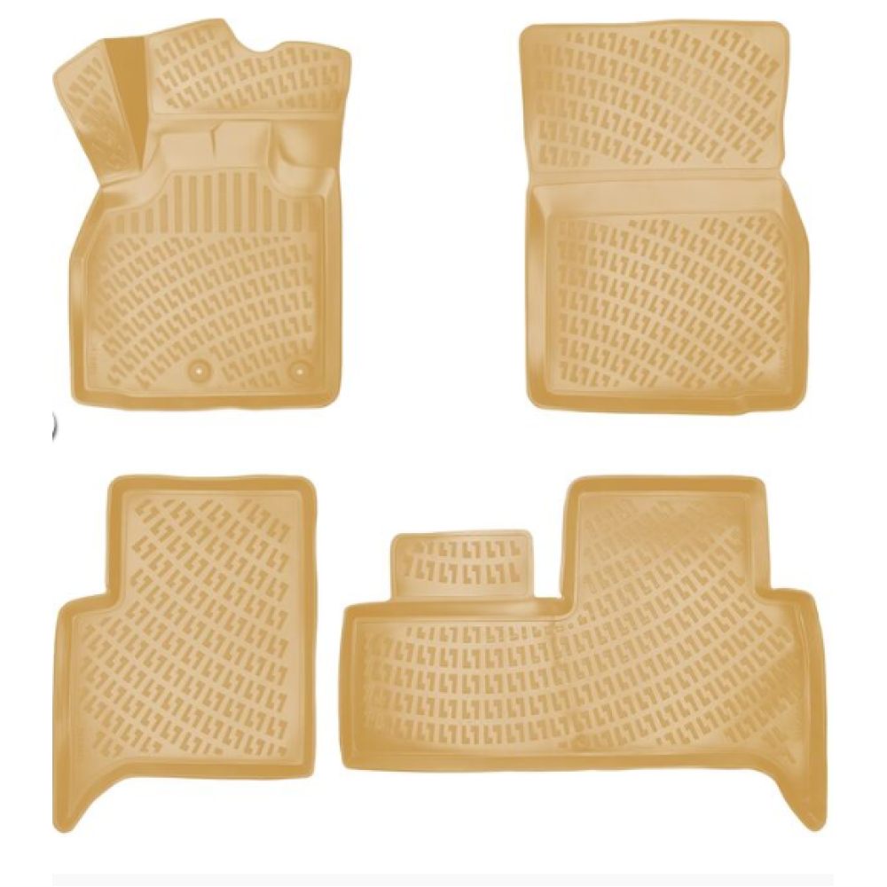 CAR RUBBER FLOOR MATS BEIGE 3D RENAULT SCENIC III (2009-2016) RIZLINE