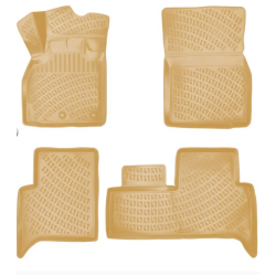 CAR RUBBER FLOOR MATS BEIGE 3D RENAULT SCENIC III (2009-2016) RIZLINE