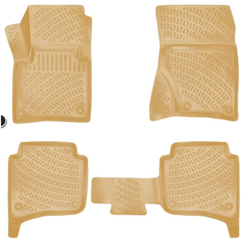 CAR RUBBER FLOOR MATS BEIGE 3D VOLKSWAGEN TOUAREG II (2010-2014) RIZLINE