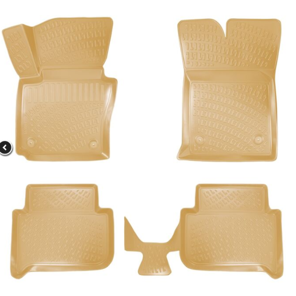 CAR RUBBER FLOOR MATS BEIGE 3D VOLKSWAGEN TOURAN (2003-2015) RIZLINE