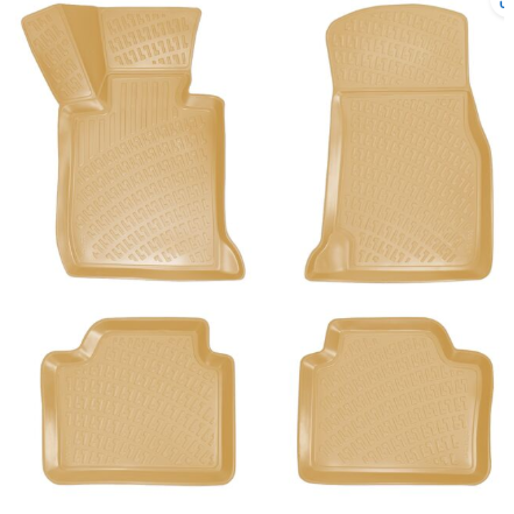 CAR RUBBER FLOOR MATS BEIGE 3D BMW 3 E46 (1998-2005) RIZLINE