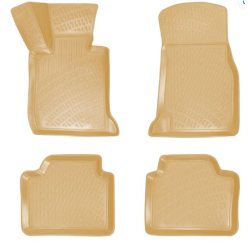 CAR RUBBER FLOOR MATS BEIGE 3D BMW 3 E46 (1998-2005) RIZLINE