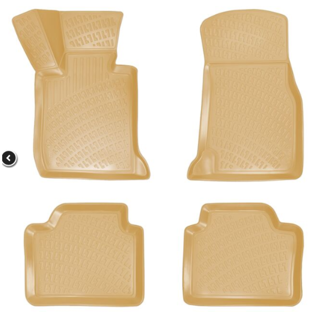 CAR RUBBER FLOOR MATS BEIGE 3D BMW 3 E90/E91 (2005-2012) RIZLINE