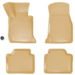 CAR RUBBER FLOOR MATS BEIGE 3D BMW 3 E90/E91 (2005-2012) RIZLINE