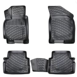 CAR RUBBER FLOOR MATS BLACK 3D Chevrolet Aveo  (2002-2011) RIZLINE