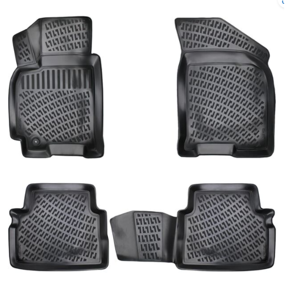 CAR RUBBER FLOOR MATS BLACK 3D Chevrolet Lacetti (2003-2008) RIZLINE