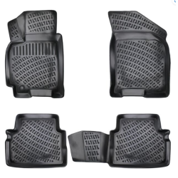 CAR RUBBER FLOOR MATS BLACK 3D Chevrolet Lacetti (2003-2008) RIZLINE