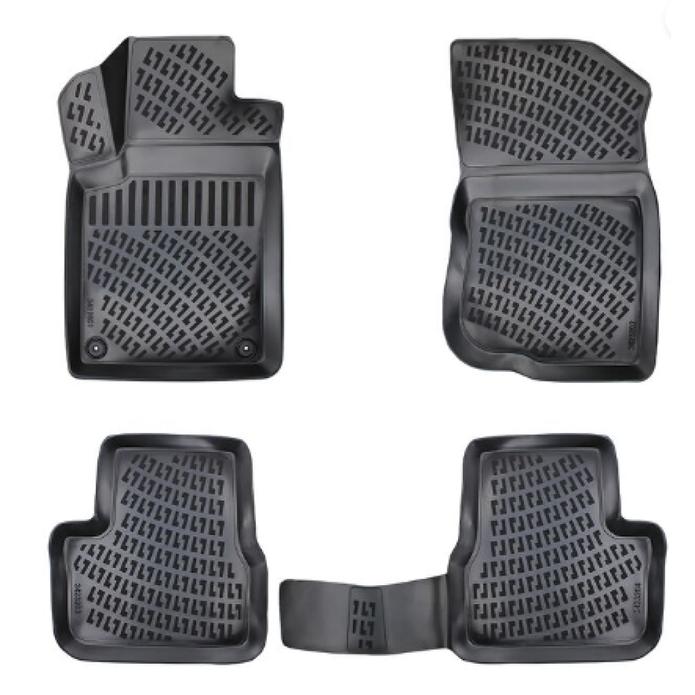 CAR RUBBER FLOOR MATS BLACK 3D Citroen C3 II (2009-2016) RIZLINE
