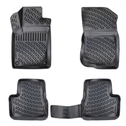 CAR RUBBER FLOOR MATS BLACK 3D Citroen C3 II (2009-2016) RIZLINE