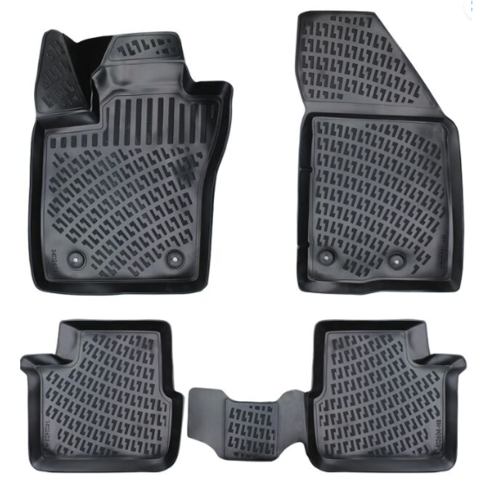 CAR RUBBER FLOOR MATS BLACK 3D Fiat Tipo SW (2015-...) RIZLINE